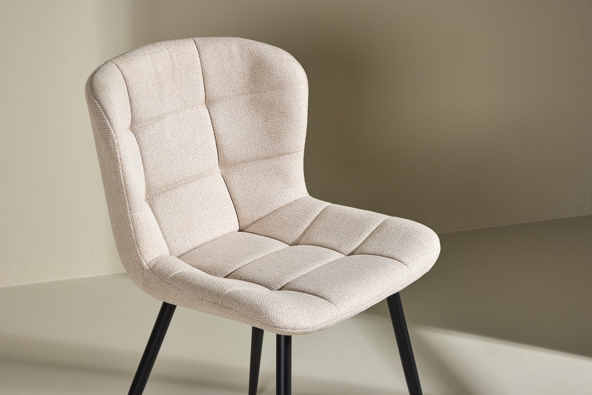 2er Set - Stuhl Angelica edle Kombination aus Beige und Schwarz