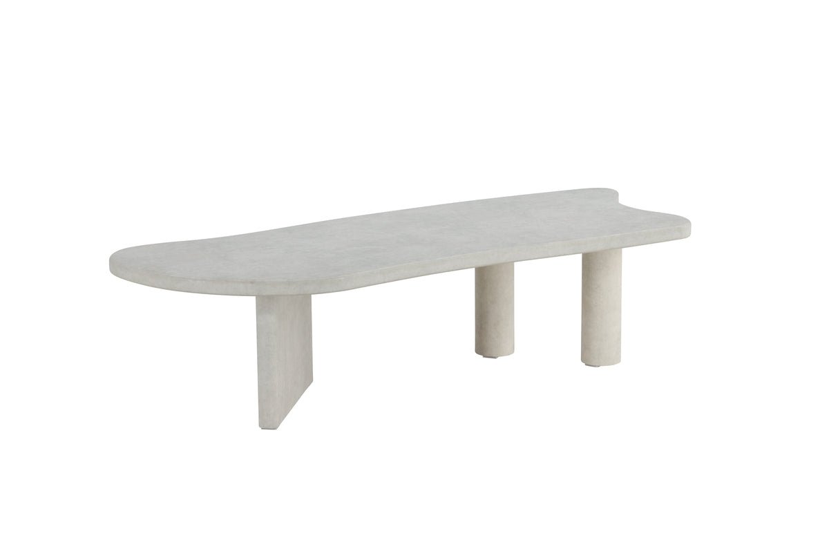 Couchtisch Adam - in Betonoptik Hellgrau mit asymmetrischem Design