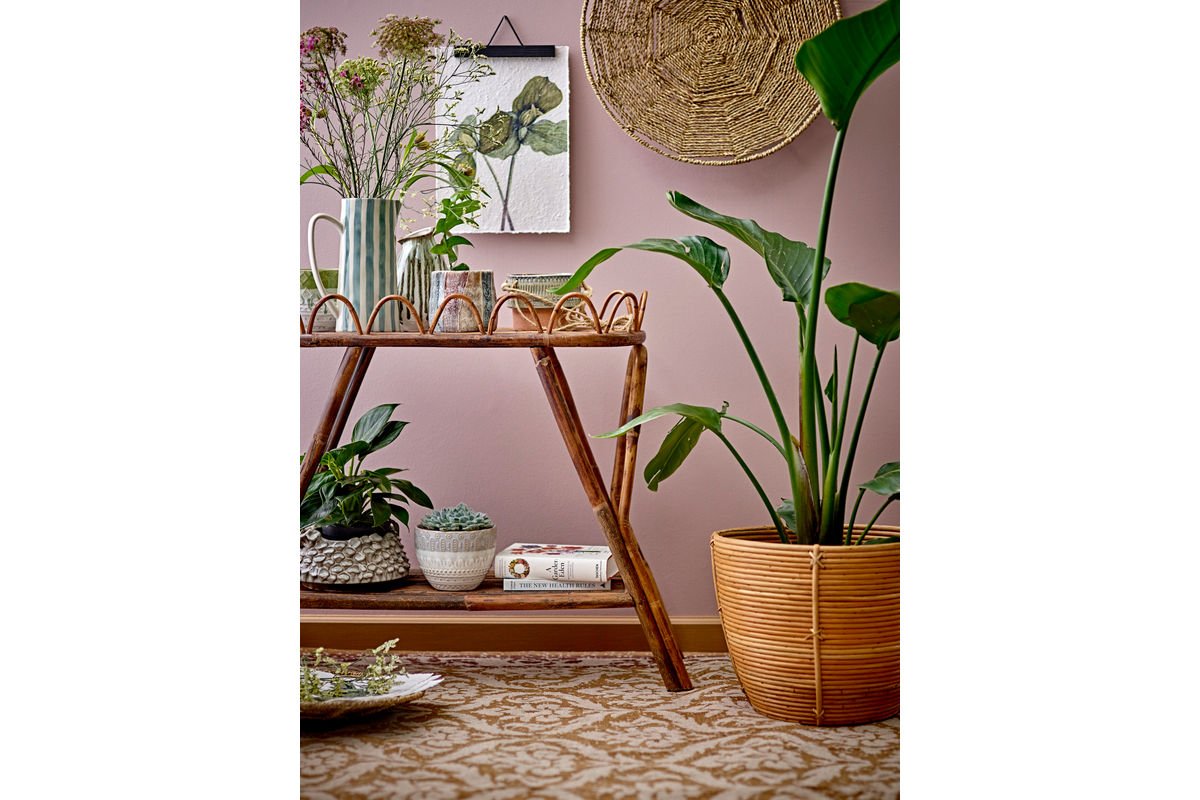 Blumentopf Myra – Skulpturaler Pilzlook in hellem Grau