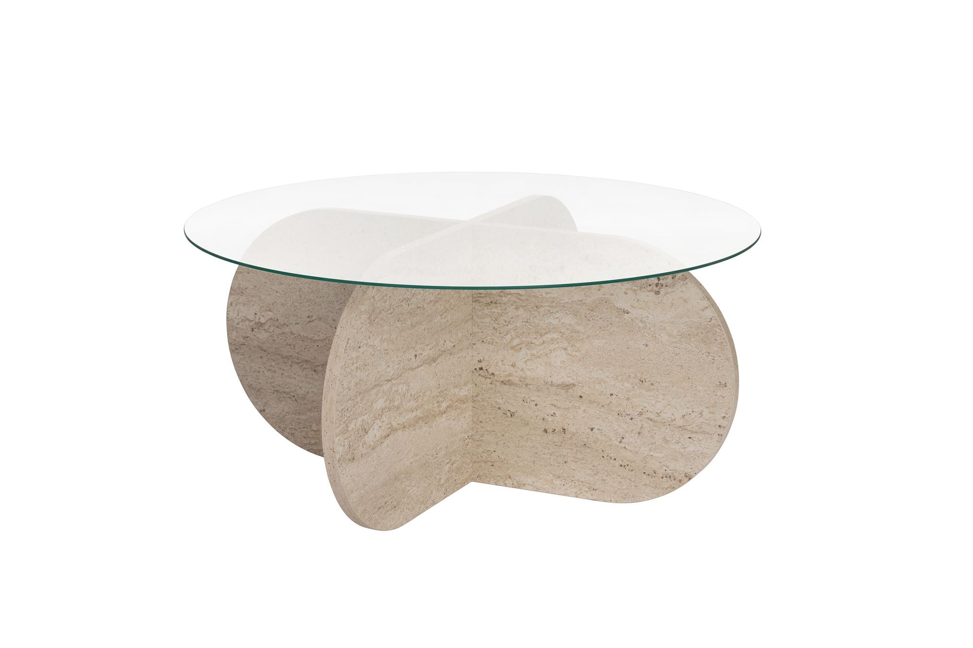 Couchtisch Rovida - mit runder Glasplatte in 2 Varianten
