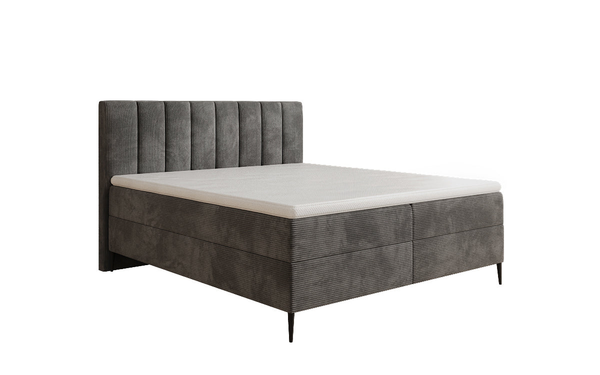 Boxspringbett Lucca in Cord mit Stauraum und Füßen