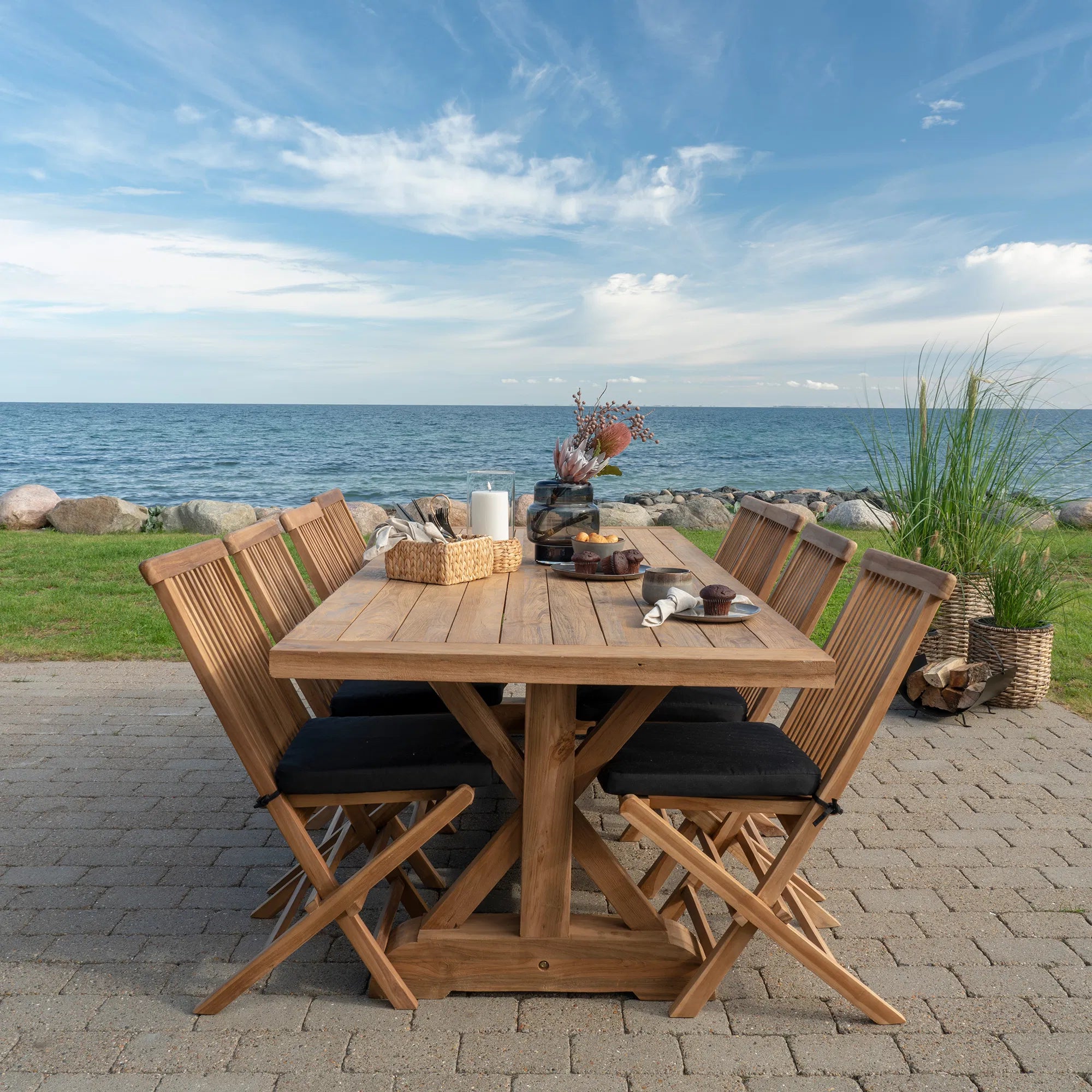 Garten Esstisch Goliath – Teakholz, 240 × 100 cm