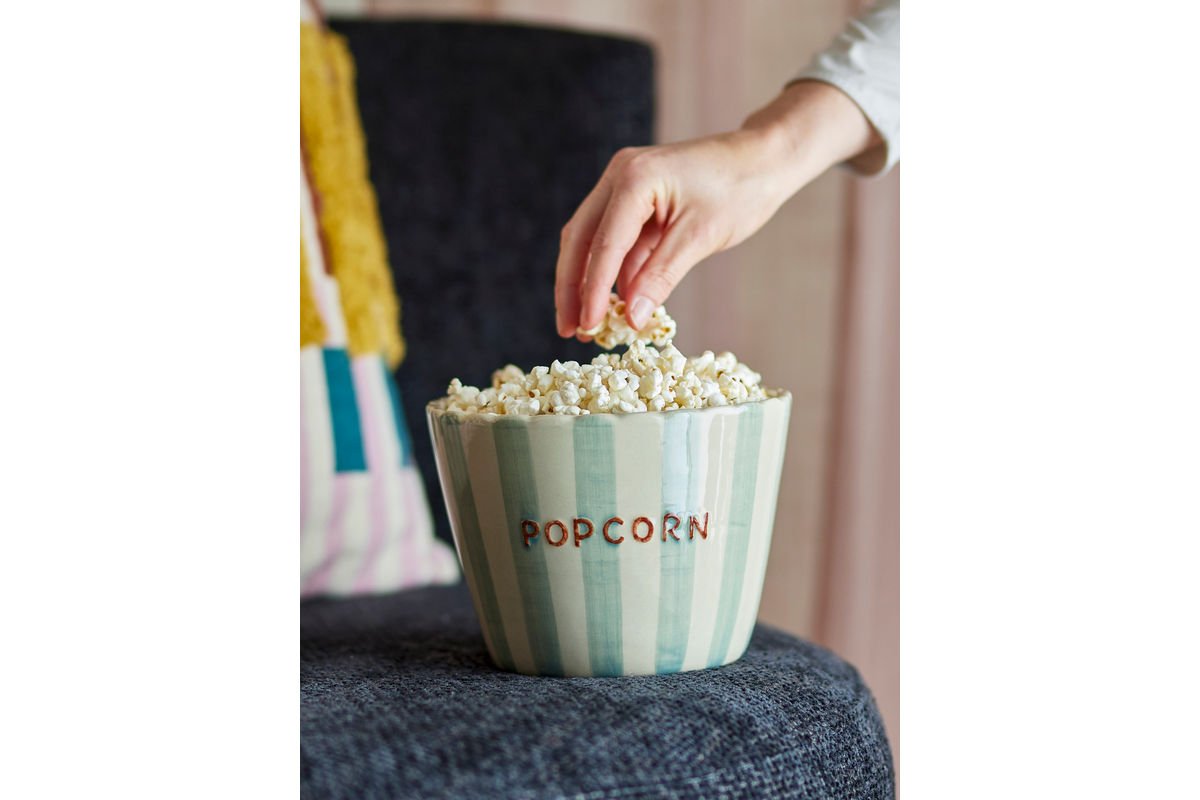 Schale Cine – handbemalte Popcorn-Schale aus Steingut