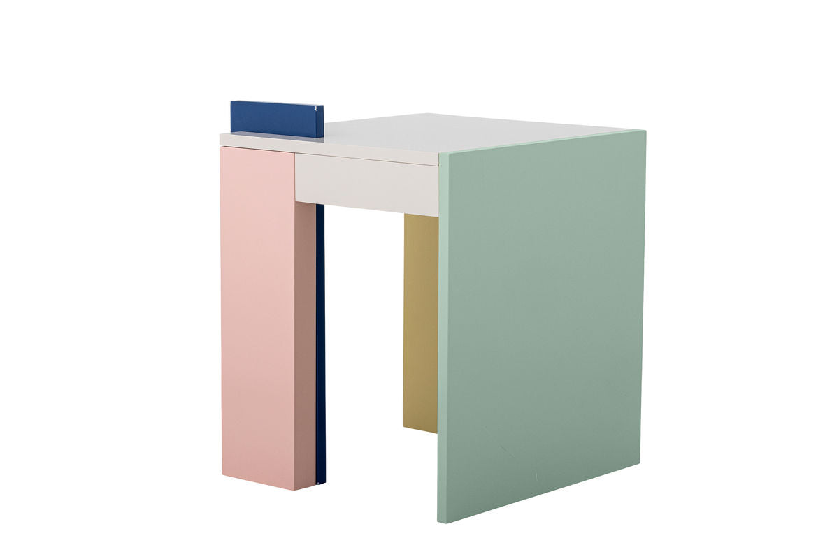 Beistelltisch Rudi – Zartes Farbspiel in Rosé, Gelb und Grün
