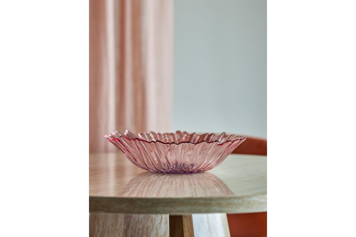 Schale Claire – aus Glas in Rosé mit floralem Charakter