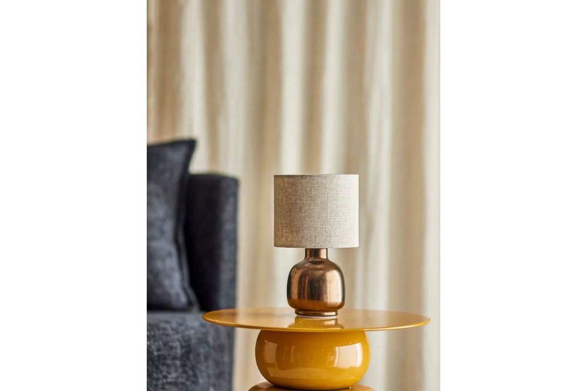 Tischlampe Aurea – Steingut in Bronze, edles Designobjekt