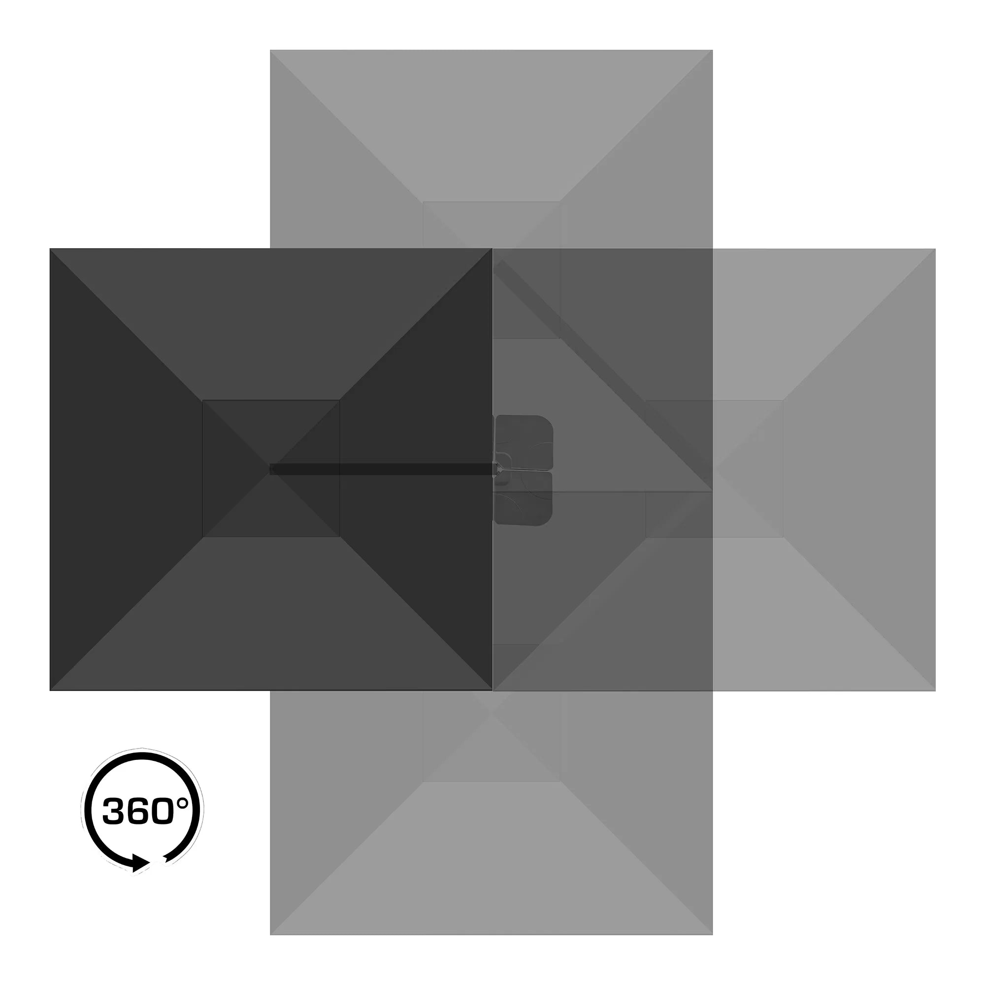 Garten Sonnenschirm Solvien – in schwarzer quadratischer Form