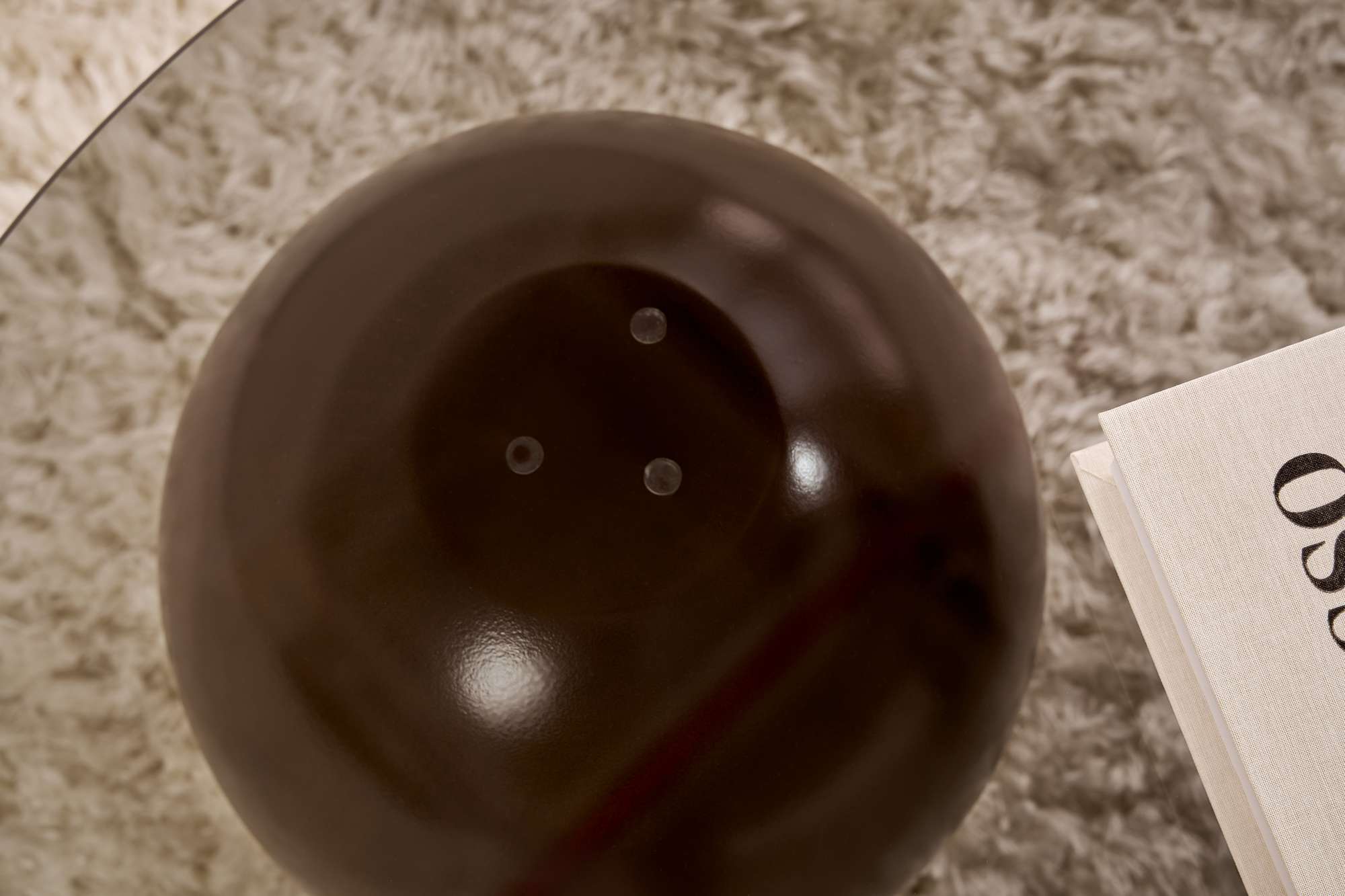 Couchtisch Morento - mit runder, gehärteter Tischglasplatte