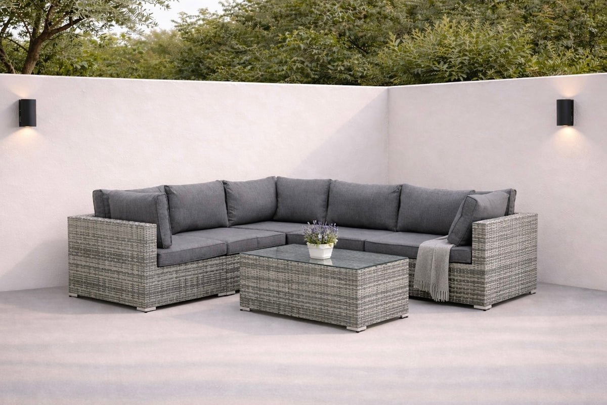 Garten Loungeset Panther - aus Kunstrattan in 3 Farben erhältlich