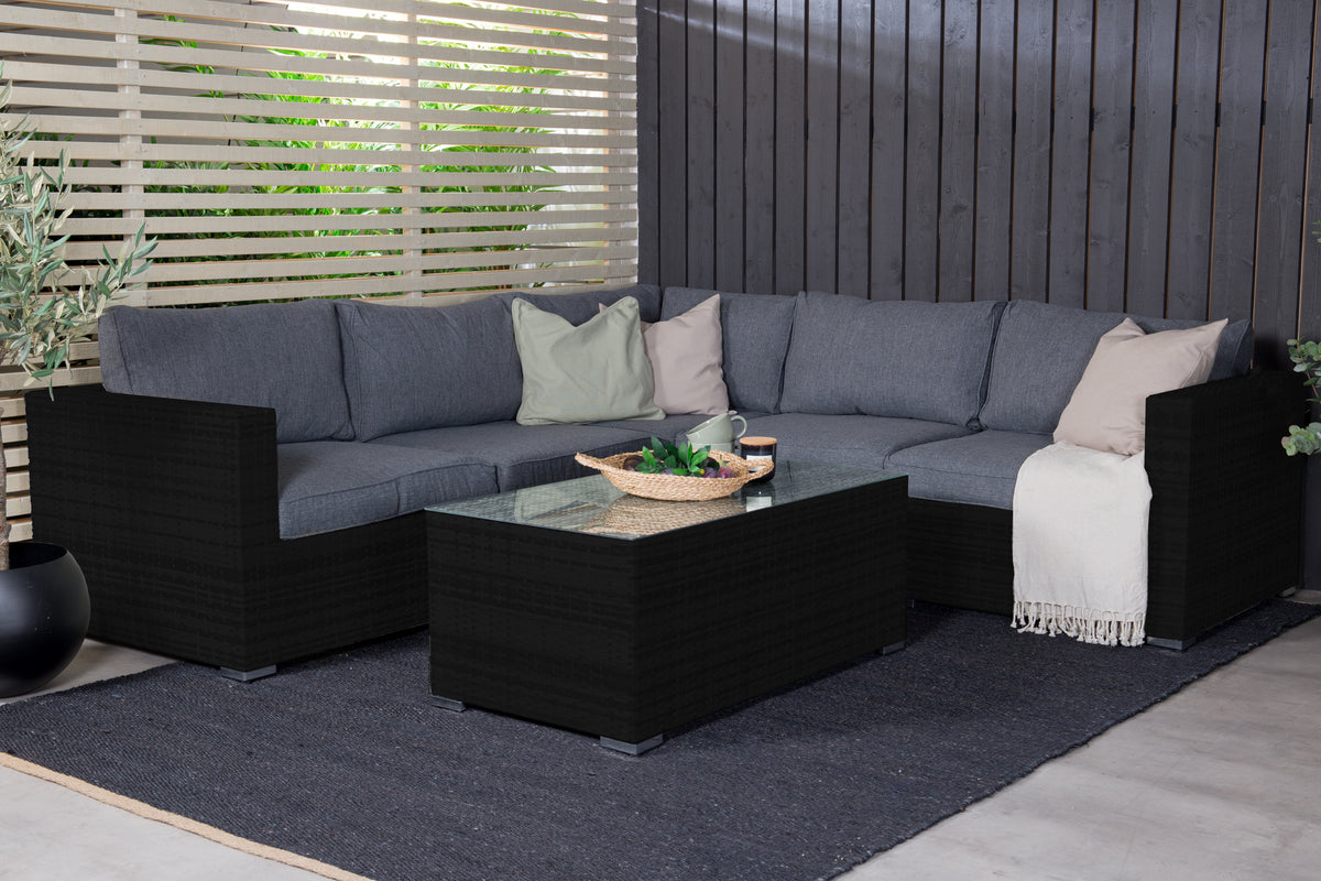 Garten Loungeset Panther - aus Kunstrattan in 3 Farben erhältlich