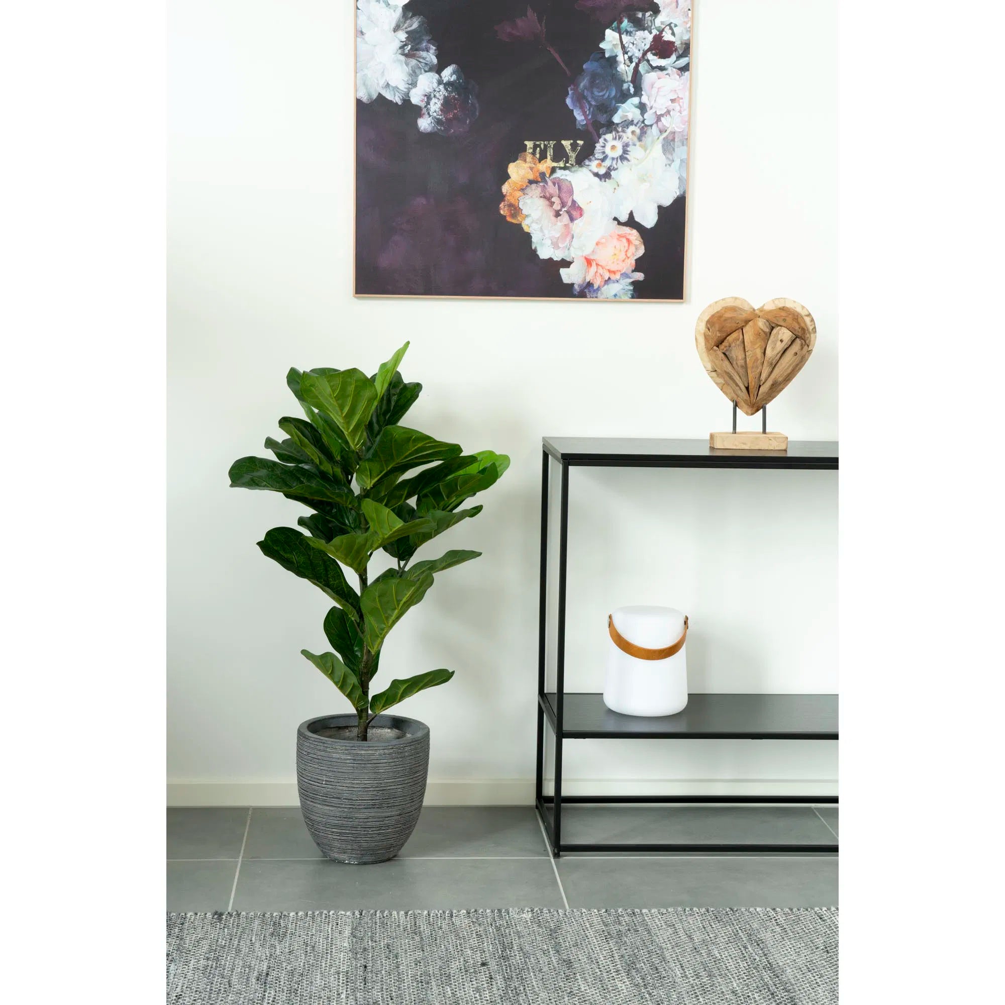 Kunstpflanze Fiddle Leaf Tree – 100 cm eleganter Hingucker mit großen Blättern