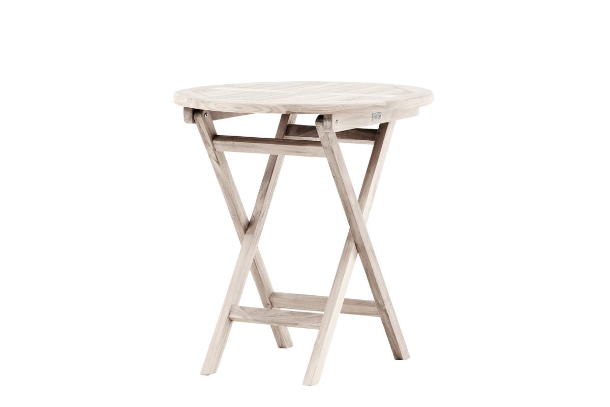 Kaffeetisch Greek - Ø70 aus Teakholz in Weiß