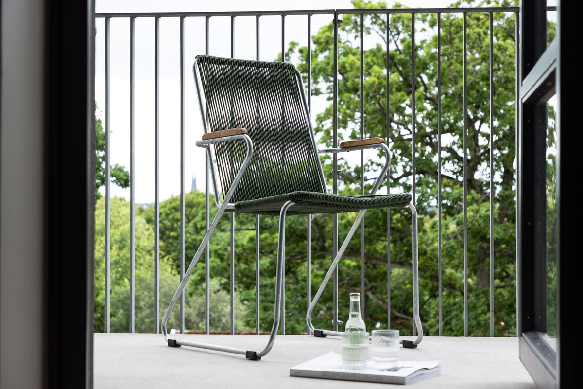 2er Set - Gartenstuhl Malta aus Metall, farbiges Seilgeflecht