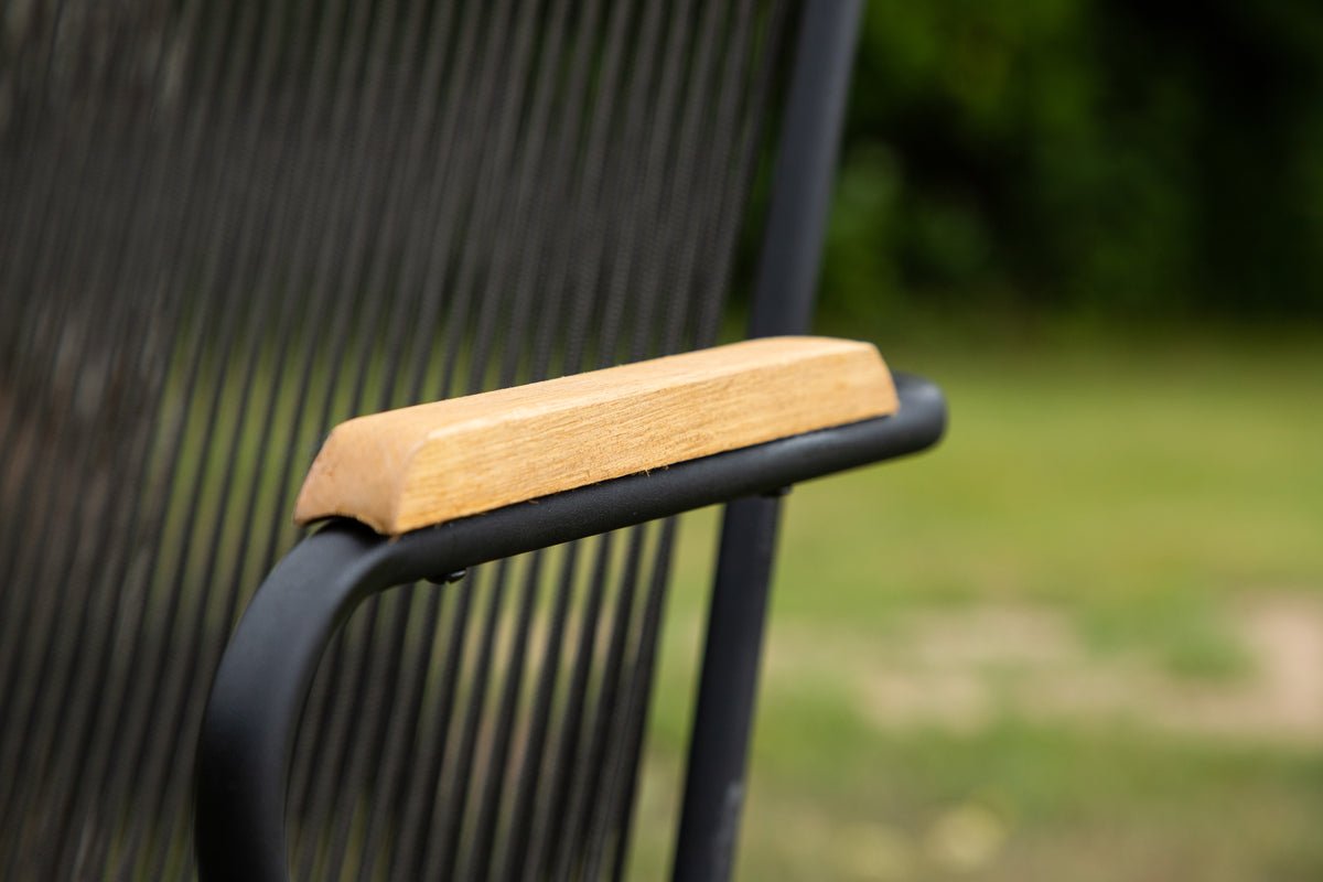 2er Set - Gartenstuhl Malta aus Metall, farbiges Seilgeflecht