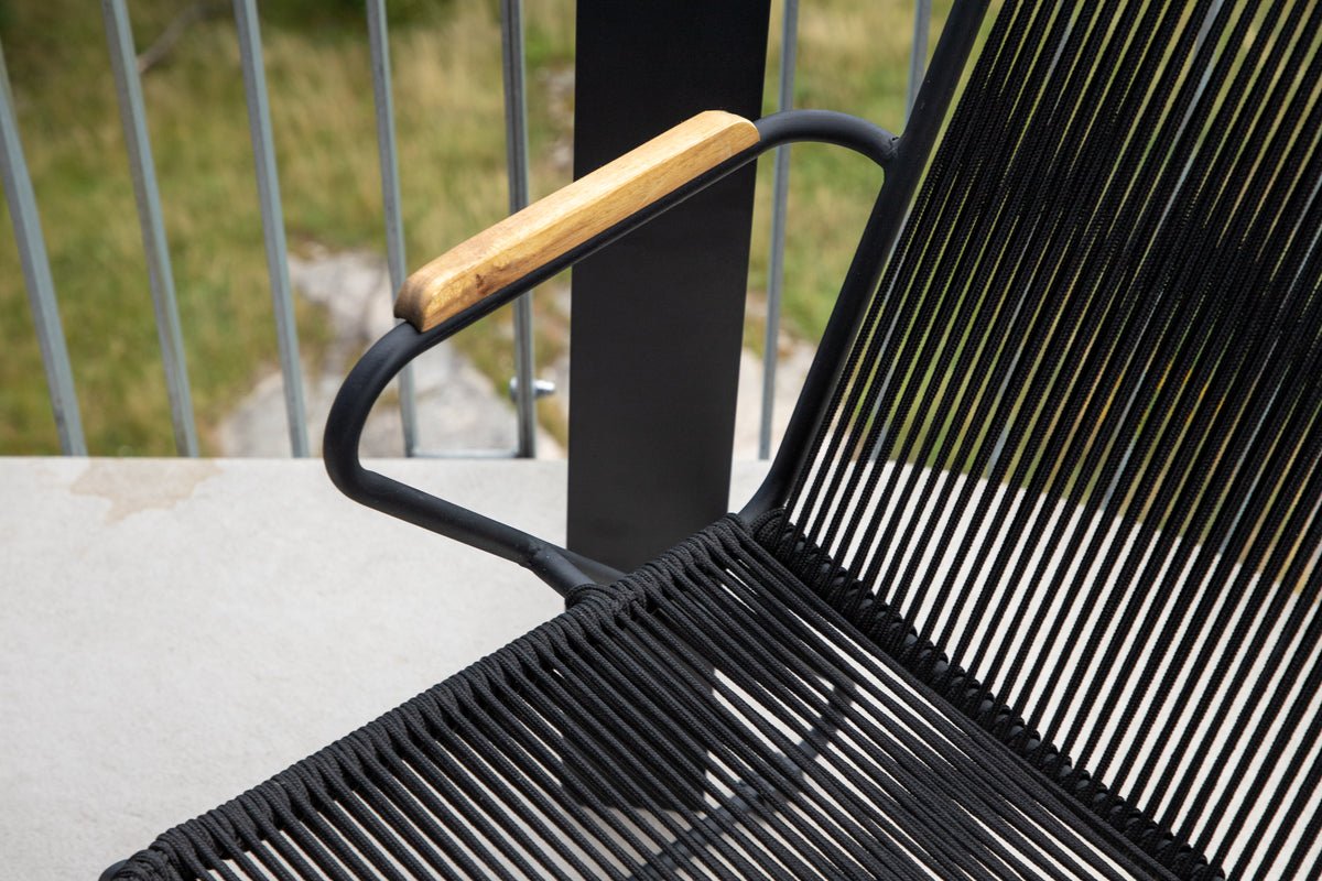 2er Set - Gartenstuhl Malta aus Metall, farbiges Seilgeflecht