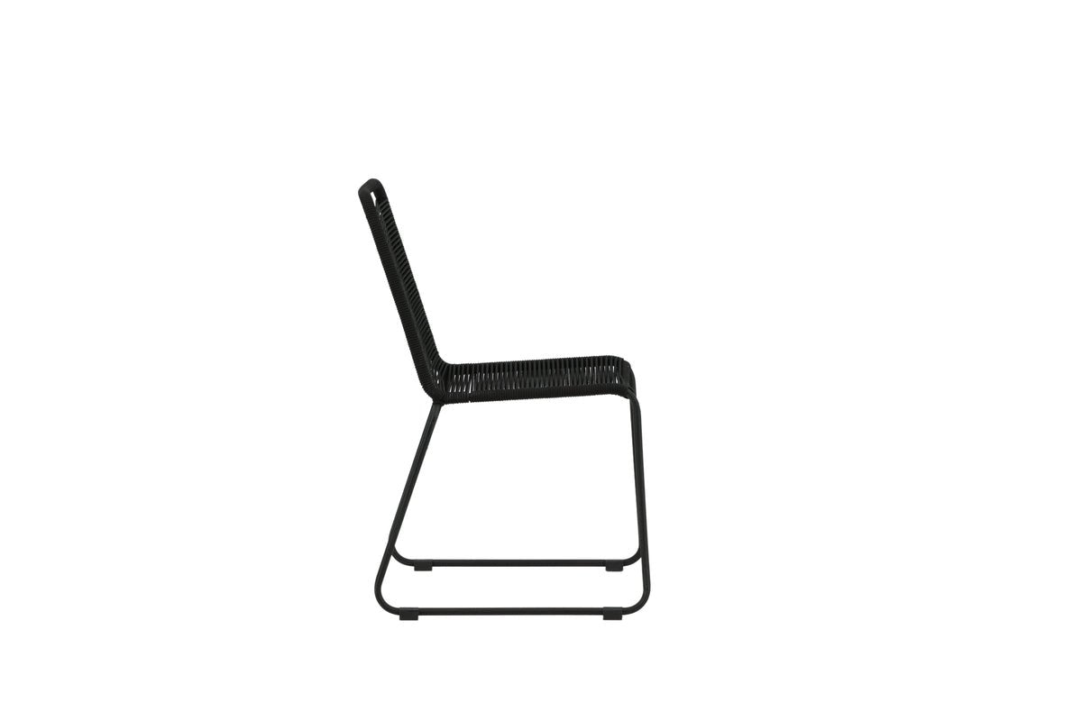 Gartenstuhl Mirava - in Schwarz mit Polyesterseil