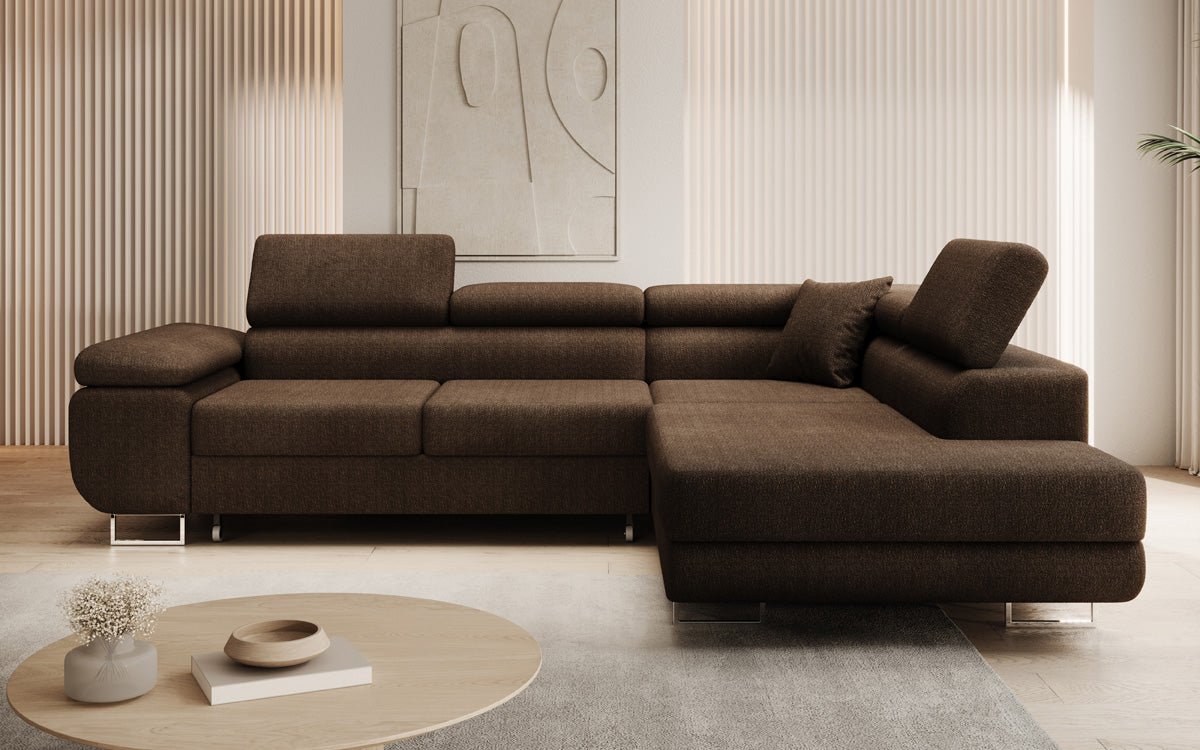 Designer Sofa Aston mit Schlaf- und Klappfunktion aus Bouclé