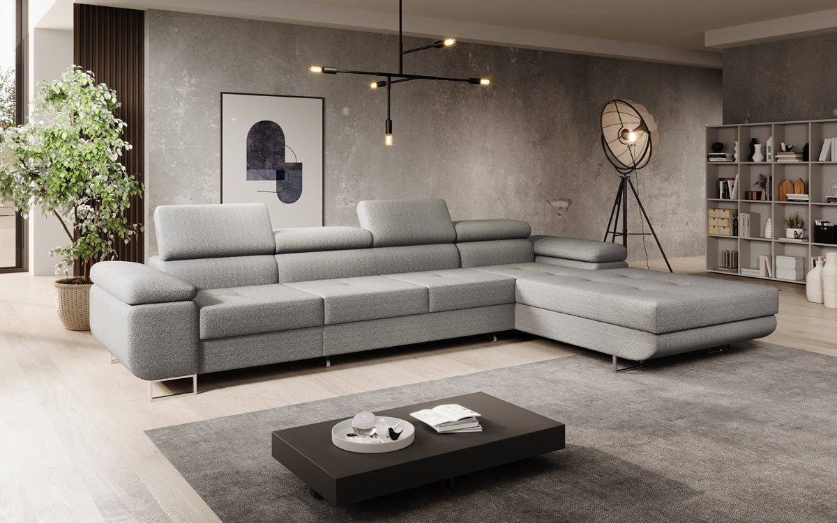 Designer Sofa Calvera Maxi mit Schlaf- und Klappfunktion in Bouclé