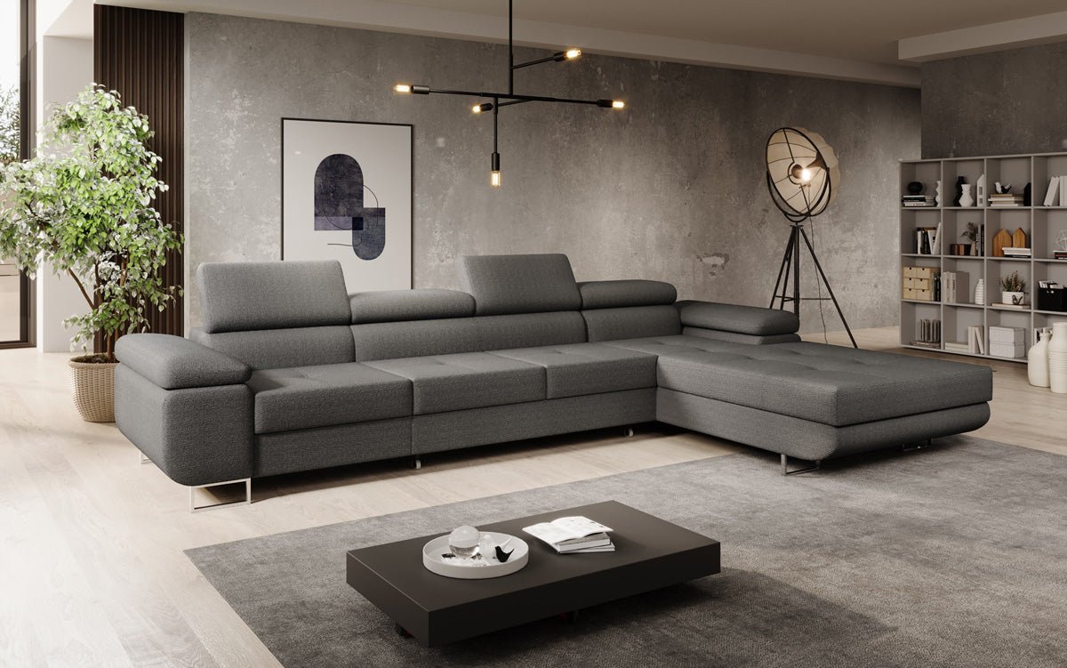 Designer Sofa Calvera Maxi mit Schlaf- und Klappfunktion in Bouclé