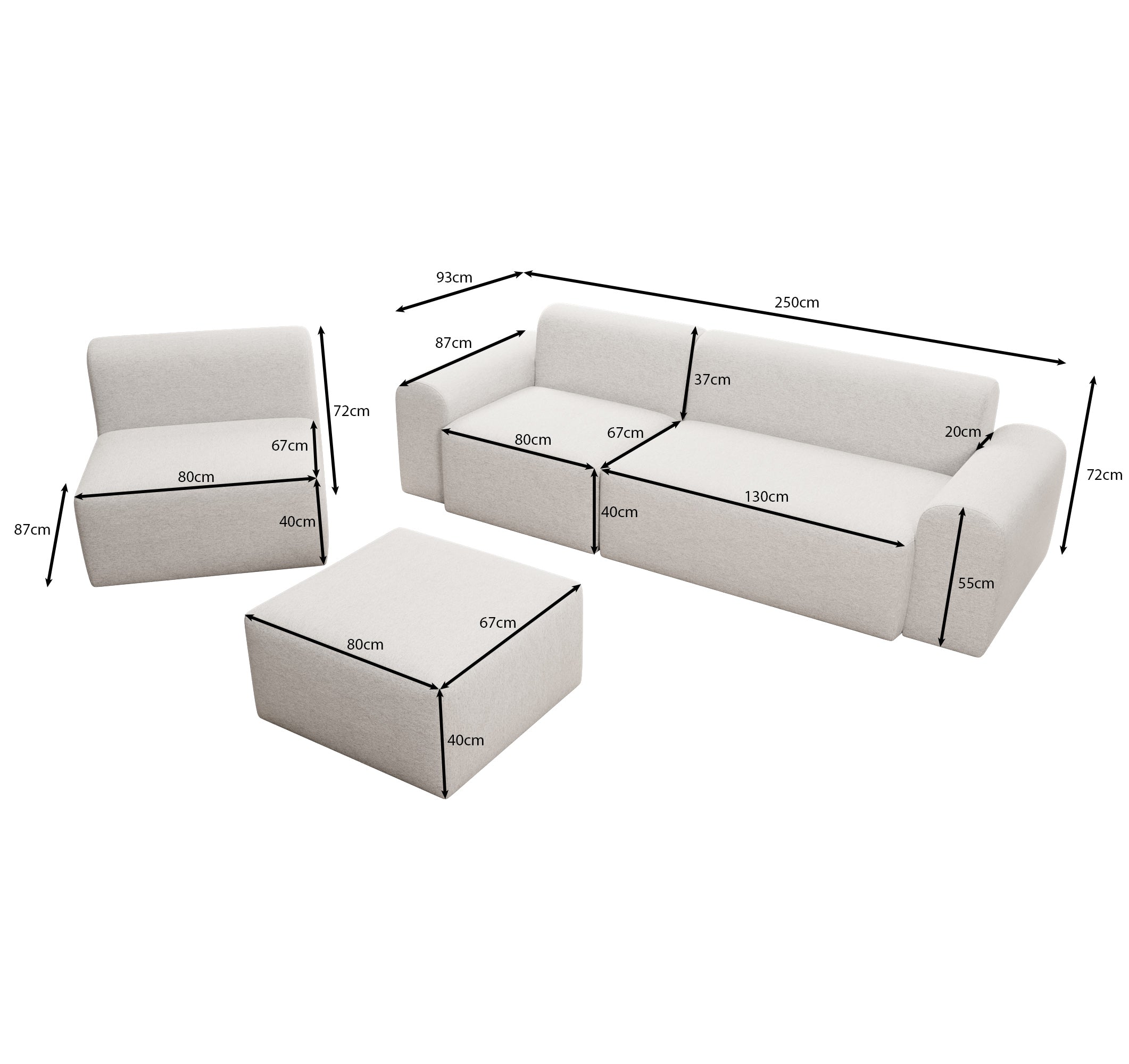 Modulares Gartensofa Relax Set Open