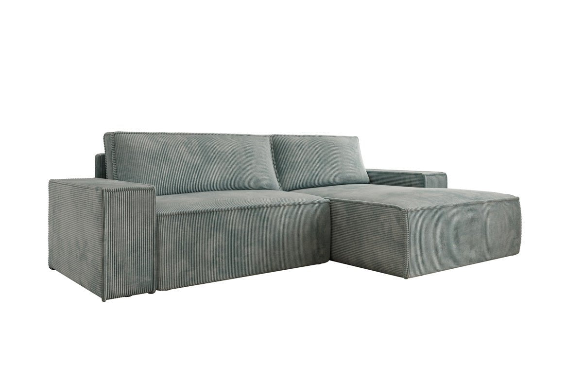 Designer Sofa Corino in Cord mit Schlaf- und Klappfunktion