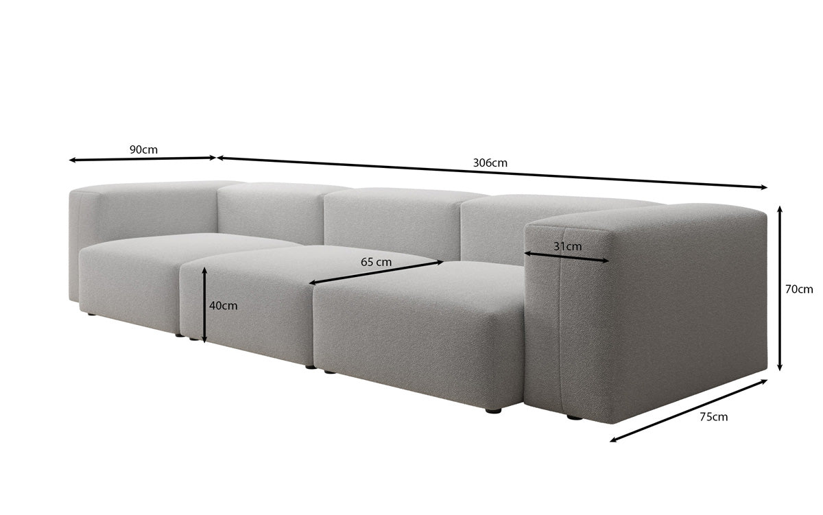 Designer 3 Sitzer Sofa Snug in Bouclé