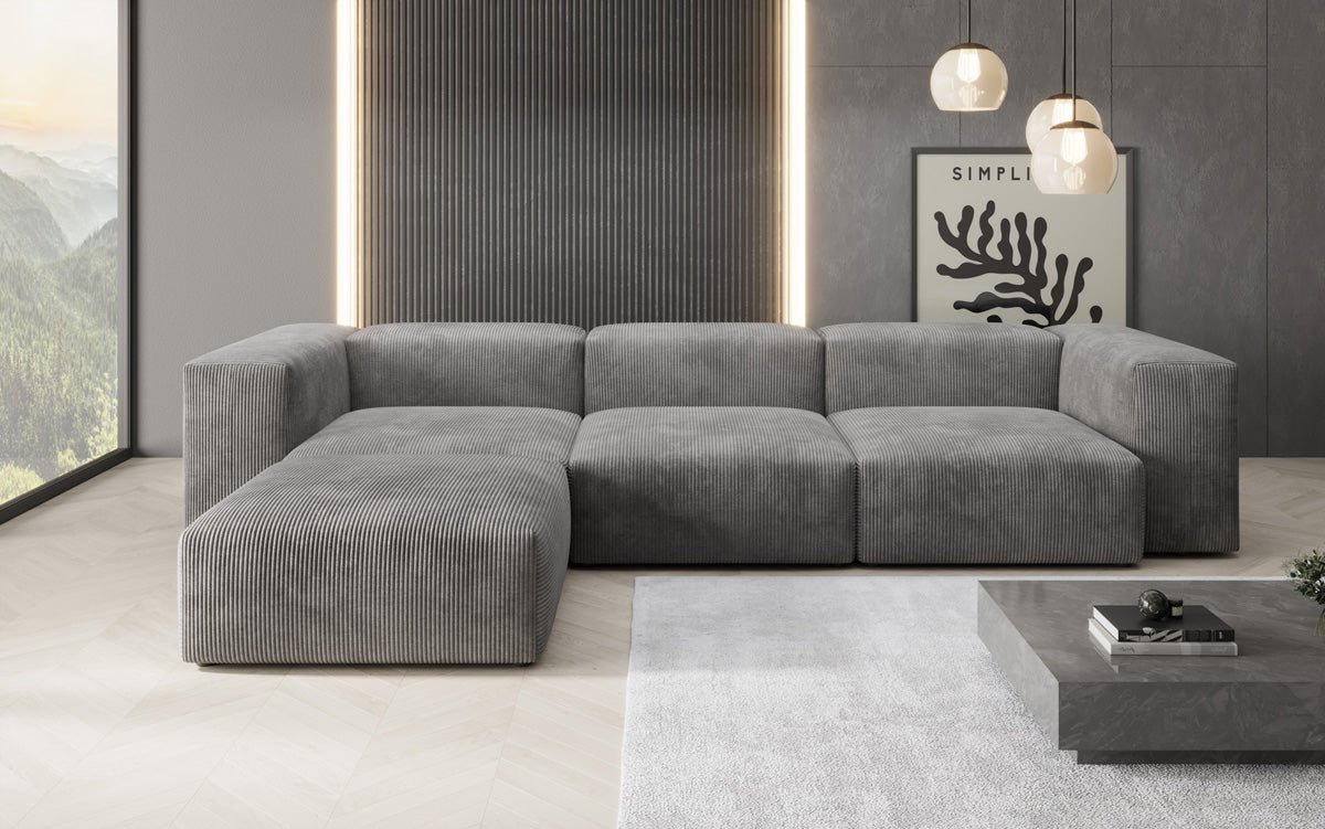 Designer L Sofa Snug in Cord