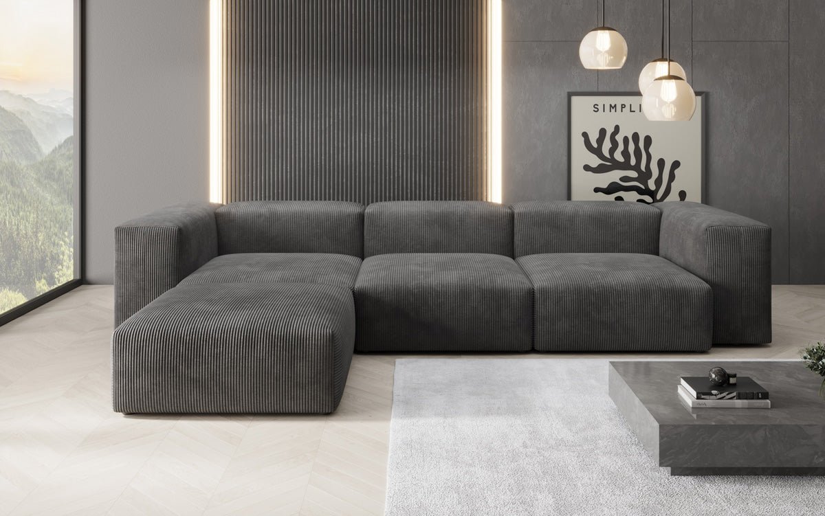 Designer L Sofa Snug in Cord