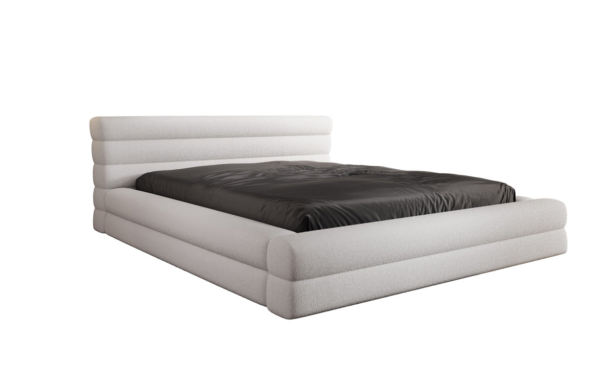 Designer Polsterbett Velana Bouclé mit Stauraum