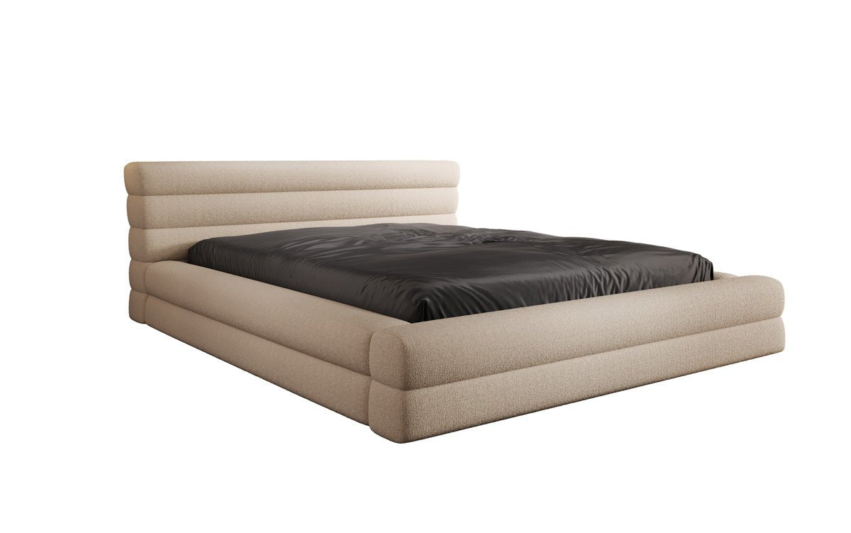 Designer Polsterbett Velana Bouclé mit Stauraum