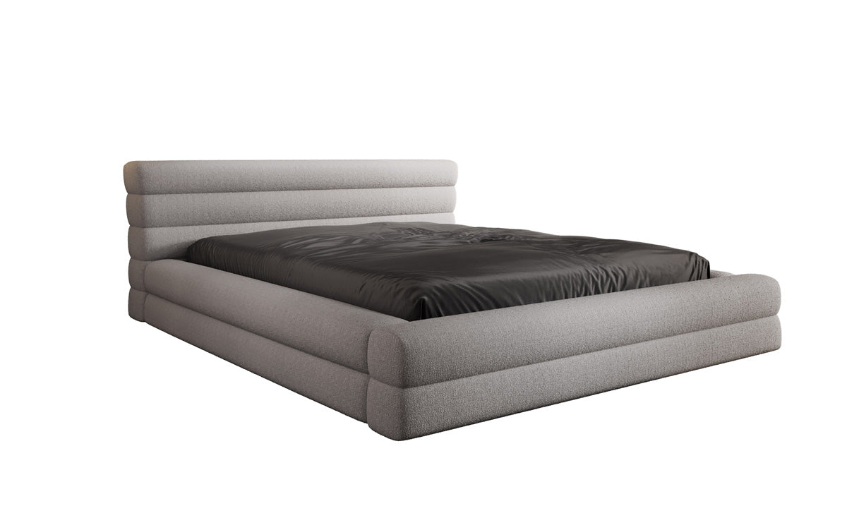 Designer Polsterbett Velana Bouclé mit Stauraum