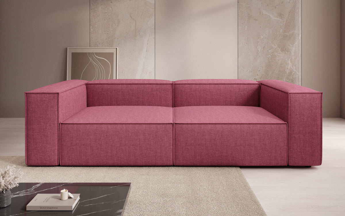 Designer Sofa Lesley 3 Sitzer in Leinen-Optik