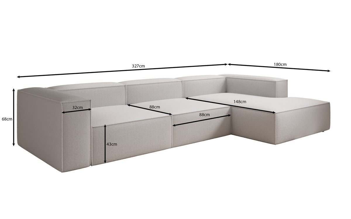 Designer Sofa Lesley L in Bouclé