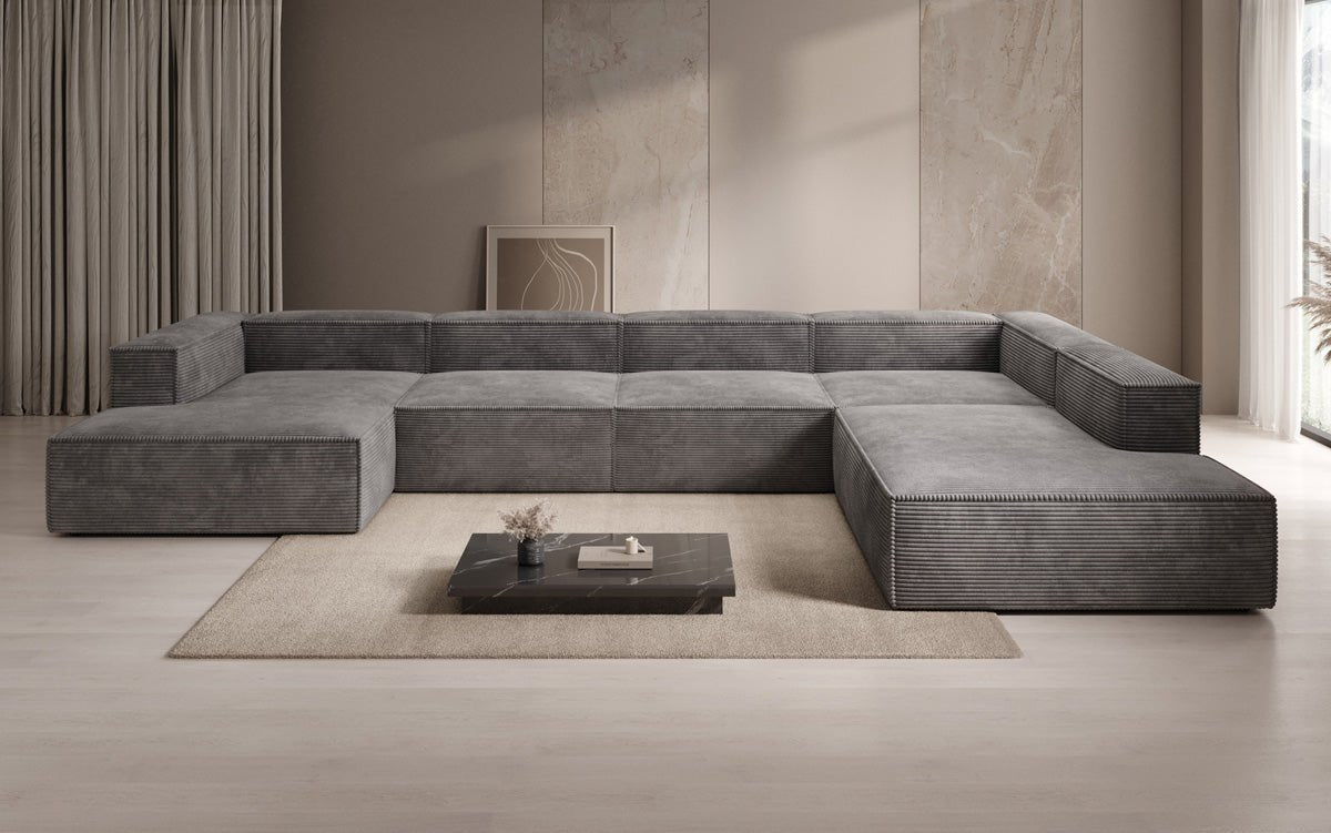 Designer Sofa Lesley U XXL in Cord