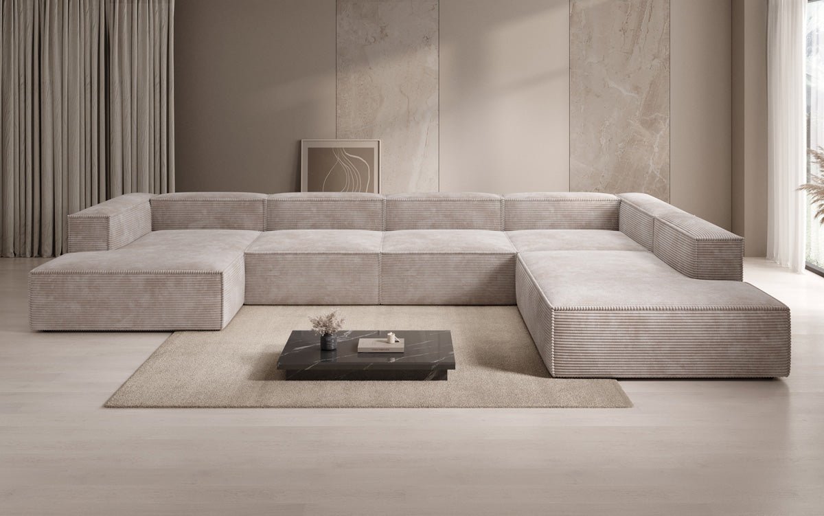 Designer Sofa Lesley U XXL in Cord