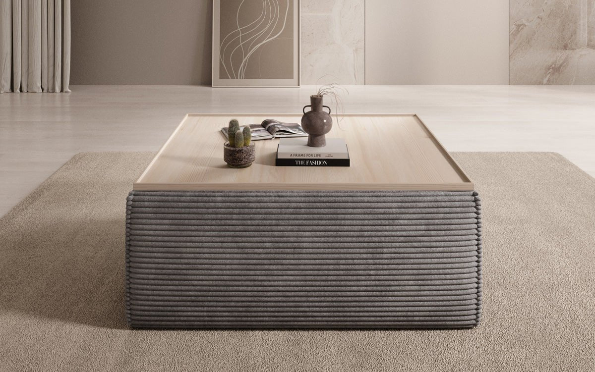 Beistellhocker/Couchtisch Lesley mit Stauraum in Cord