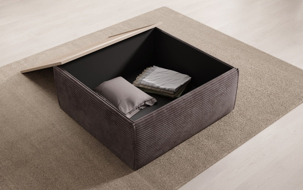 Beistellhocker/Couchtisch Lesley mit Stauraum in Cord