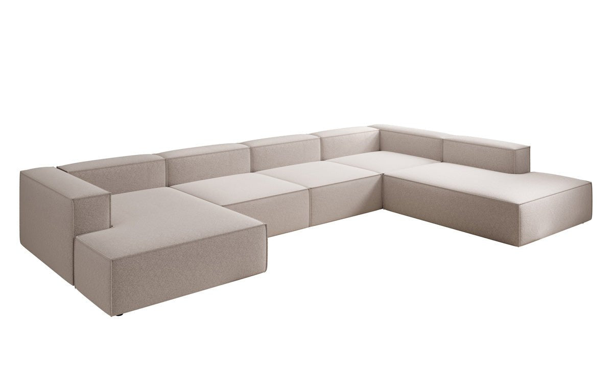 Designer Sofa Lesley U XXL in Strukturstoff