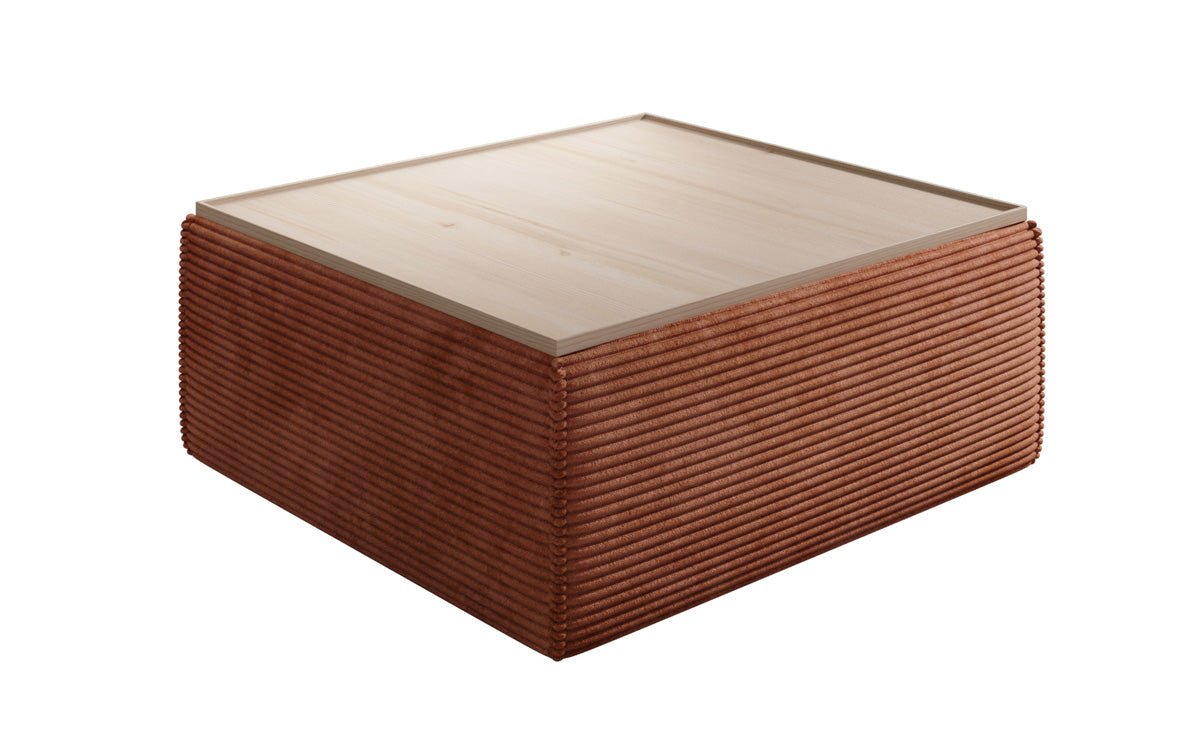 Beistellhocker/Couchtisch Lesley mit Stauraum in Cord