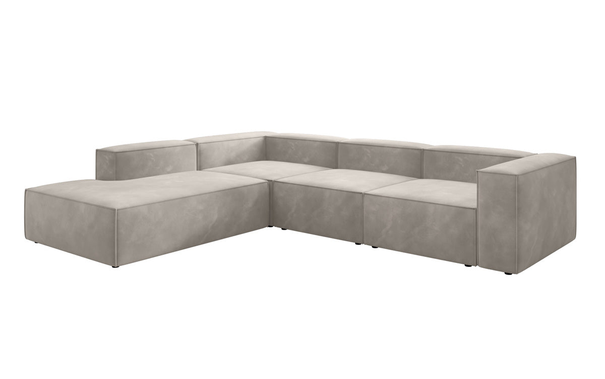 Designer Sofa Lesley L mit langer Ottomane in Samt