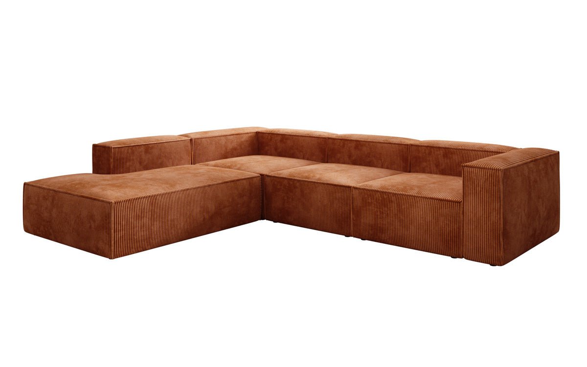 Designer Sofa Lesley L mit langer Ottomane in Cord