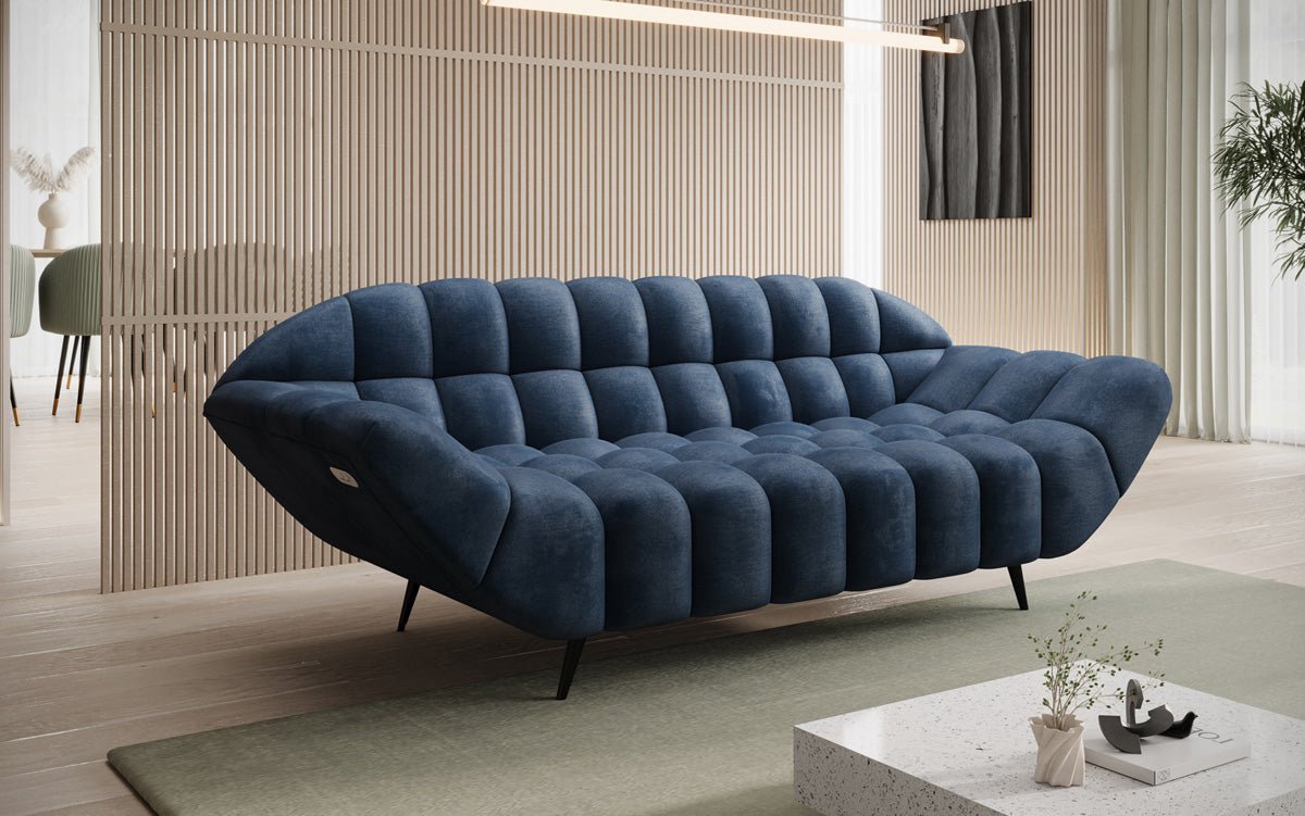 Designer 2 Sitzer Sofa Amora in Samt