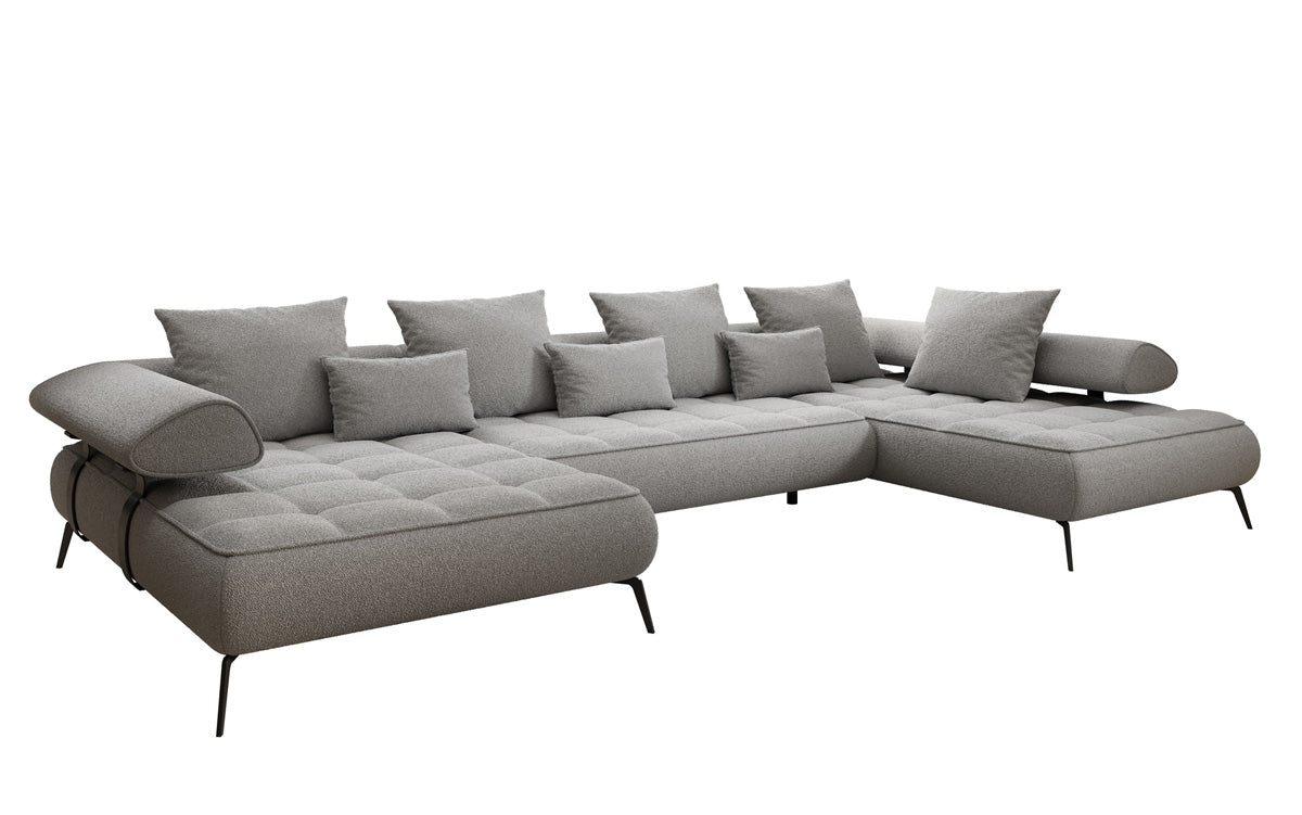 Designer U Sofa Sydney Bouclé mit elektrischer Schlaffunktion