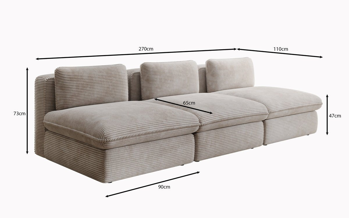 Designer Sofa Cuddle 3 Sitzer in Cord
