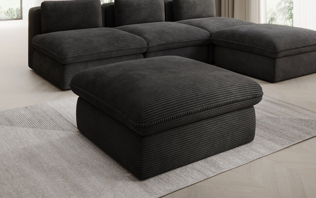 Beistellhocker Cuddle in Cord 90x90cm