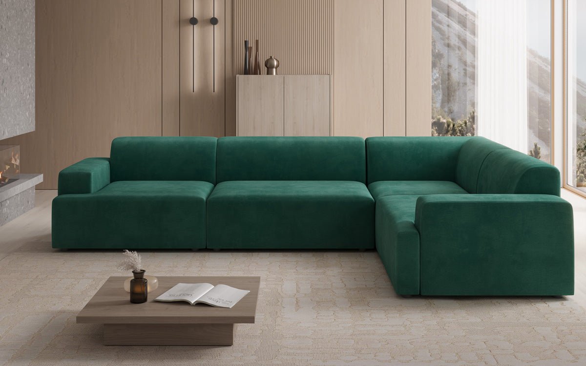 Designer Sofa Monza Wohnlandschaft L in Samt
