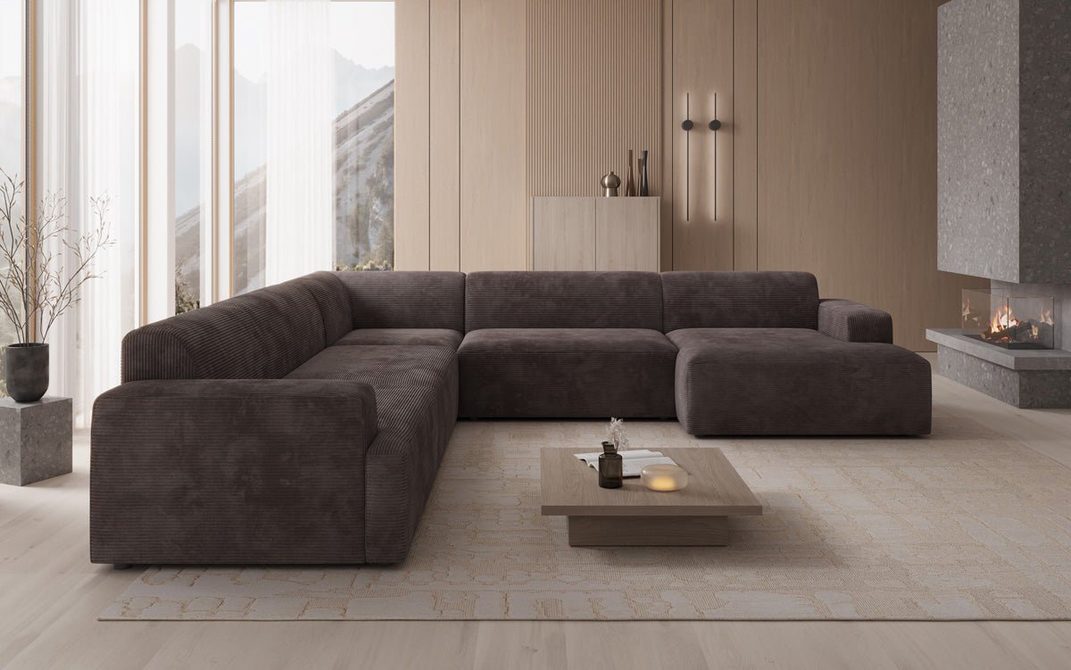 Designer Sofa Monza Wohnlandschaft U XXL in Cord