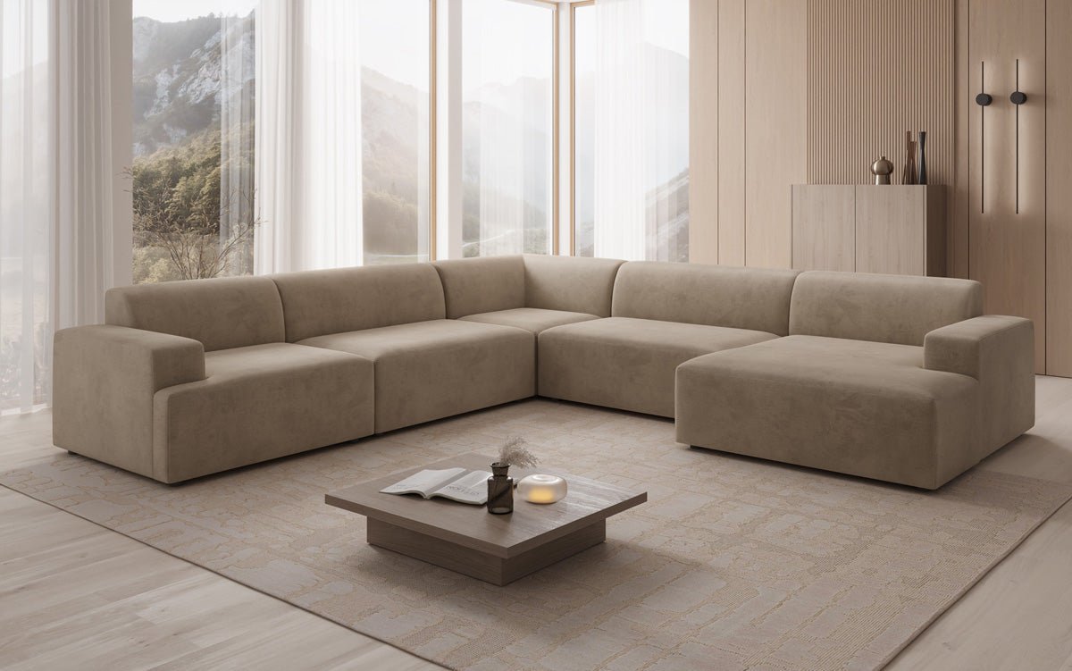 Designer Sofa Monza Wohnlandschaft U XXL in Samt