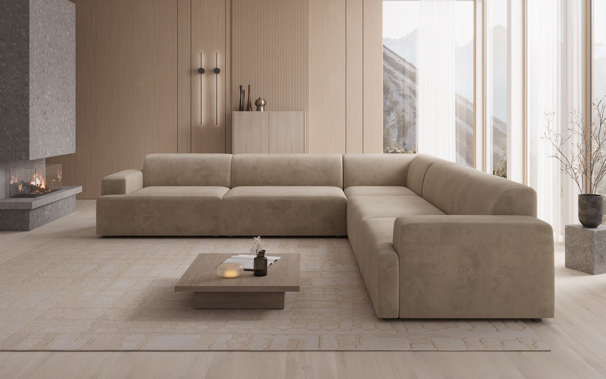 Designer Sofa Monza Wohnlandschaft L XXL in Samt