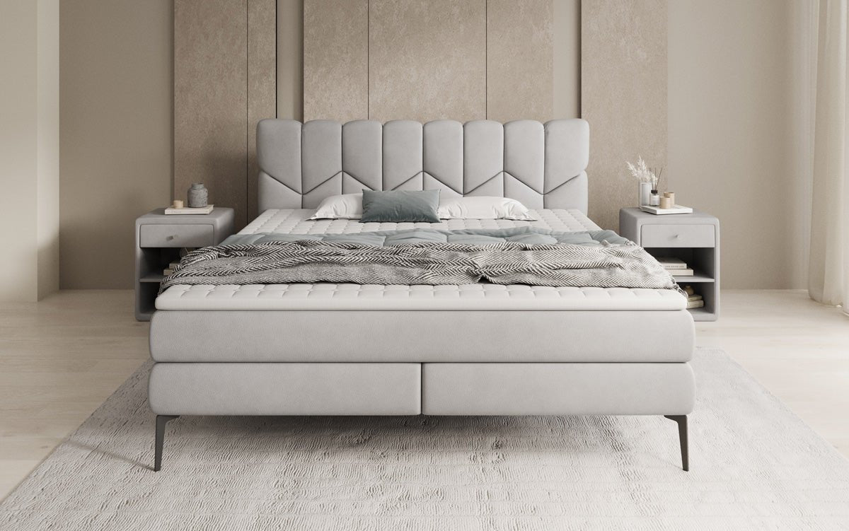 Boxspringbett Mirea in Echtleder